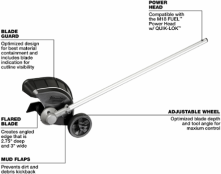M18 FUELTM QUIK-LOKTM Bed Redefiner Attachment, 2-3/4 Inch Depth, 2000 RPM, 35 Inch Length
