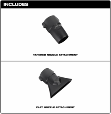 Blower Nozzle Attachment Kit, Tapered & Flat Nozzles for Heavy Debris Clearing