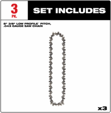 8" 3/8" LOW PROFILE™ Pitch, .043" Gauge Saw Chain (3 PK)
