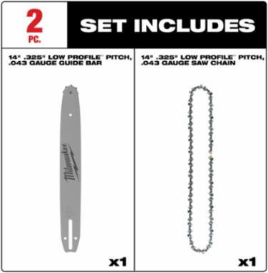 14" .325" LOW PROFILE™ Pitch, .043" Gauge Saw Chain and Guide Bar Set