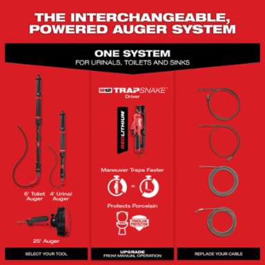 TRAPSNAKETM 4 ft. Urinal Auger, 3/8 Inch Cable, Metal Construction