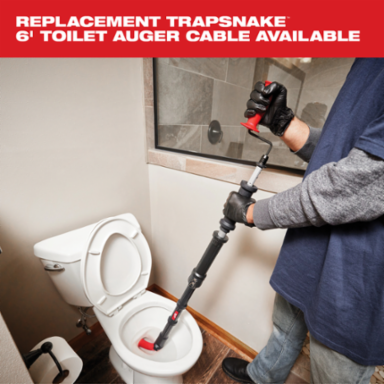 TRAPSNAKETM 6 ft Toilet Auger, 1/2 Inch Cable, Metal Construction