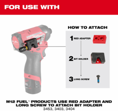 M18™/M12™ Bit Holder Accessory, Holds Up to 4 1/4 Inch Hex Shank Bits