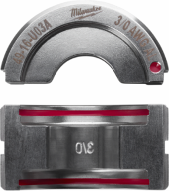 3/0 Aluminum U Style Crimping Die, Stainless Steel Finish, UL Listed