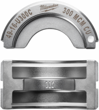 300 MCM Copper U Style Crimp Die, Stainless Steel, UL Listed