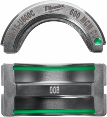 600 MCM Copper U Style Crimping Die, Stainless Steel, UL Listed