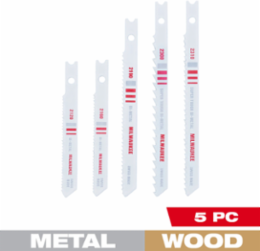 U-Shank Bi-Metal Jig Saw Blade Set - 5 Blades, 4 Inch Length, 0.75 Inch Width