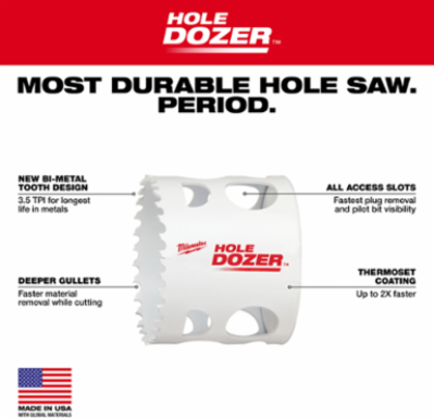HOLE DOZER™ 21-Piece Bi-Metal Hole Saw Kit, Multiple Sizes, 3/5 TPI