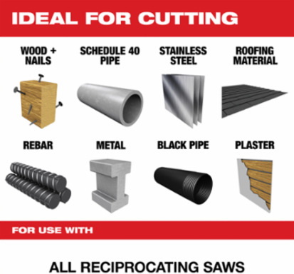 5-Piece Carbide Teeth SAWZALL Blade Set, 6-9 Inch, Reciprocating, All-Purpose