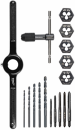 17PC SAE Tap and Die Set with Hex Dies and Black Oxide Coating
