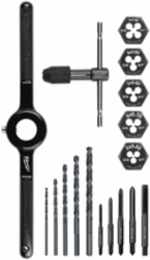 17PC Metric Tap and Die Set - High Carbon Steel, 1-Inch Die Stock, Black Oxide