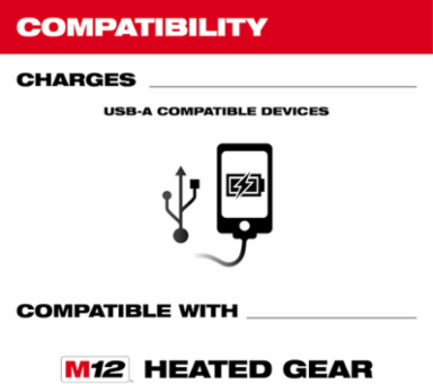 M18™ Power Source with USB Port, 3.0 Inch Height, 4.0 Inch Width, Compatible with M18 Batteries