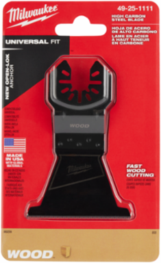 OPEN-LOK™ 2-1/2 Inch HCS Oscillating Blade for Wood, 1-5/8 Max Plunge Depth