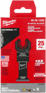 OPEN-LOK™ 1-3/8 Inch Titanium Charged™ Bi-Metal Oscillating Blades (25 Pack)