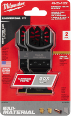 OPEN-LOK™ 1-3/8 Inch Carbide Teeth Oscillating Blades, 2 Pack