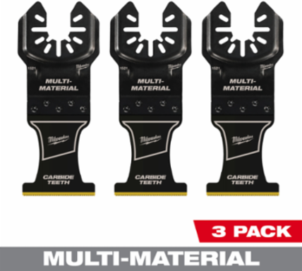OPEN-LOK™ 1-3/8 Inch Carbide Teeth Multi-Material Oscillating Blades 3 Pack