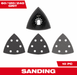 OPEN-LOK™ 3-1/2 Inch Triangle Sanding Pad & Paper Variety Pack, Multi-Grade Grits