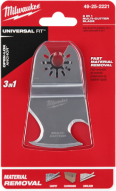 OPEN-LOK™ 3-in-1 Multi-Cutter Scraper Blade 3.41 Inch x 2.07 Inch, Stainless Steel