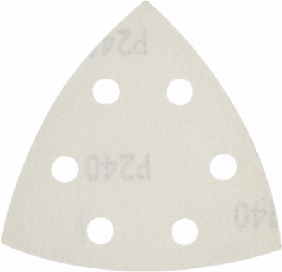 3-1/2 Inch Triangle Sandpaper 240 Grit - 6 Pack with Hook & Loop Attachment