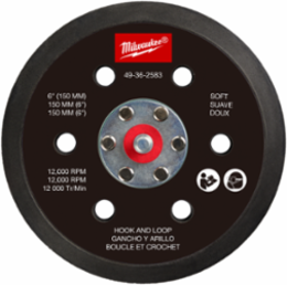 6" Hook and Loop Sander Backing Pad - Soft