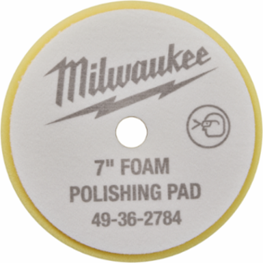 7 Inch Yellow Foam Polishing Pad, 1.125 Inch Thickness, Hook and Loop Attachment