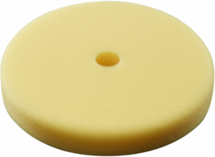 7 Inch Yellow Foam Polishing Pad, 1.125 Inch Thickness, Hook and Loop Attachment