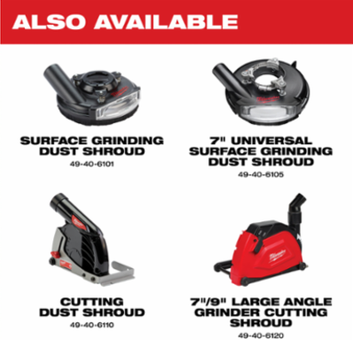 7 Inch Universal Surface Grinding Dust Shroud with Clear Window and Plastic Construction