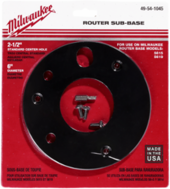 6 Inch Diameter Sub-Base with 2-1/2 Inch Center Hole for Routers