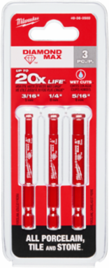 Diamond Max™ 3-Piece Hole Saw Set, 3/16", 1/4", 5/16" Bit Sizes