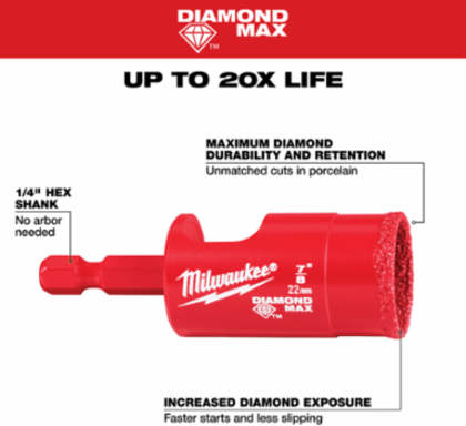 7/8" DIAMOND MAX™ Hole Saw Bit