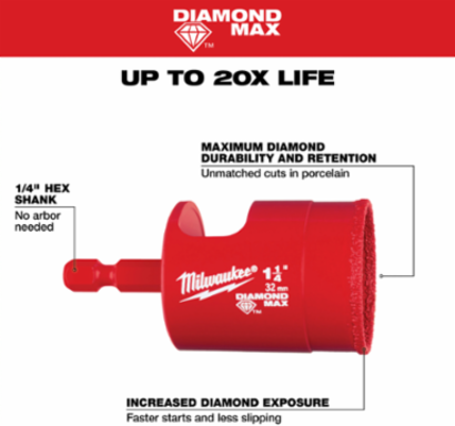 1-1/4" DIAMOND MAX™ Hole Saw Bit