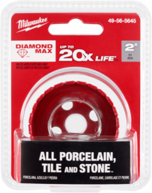 2 Inch Diamond Max Hole Saw, Diamond Coated, 4 Teeth per Inch