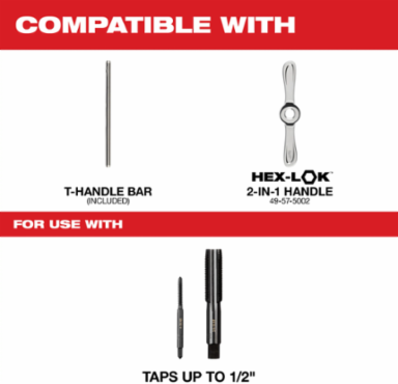 Tap Collet for Taps up to 1/2 Inch with T-Handle Bar and Metal Design