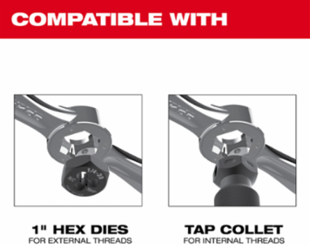 Hex-LOKTM 2-in-1 Tap and Die Threading Handle, Compatible with 1 Inch Hex Dies