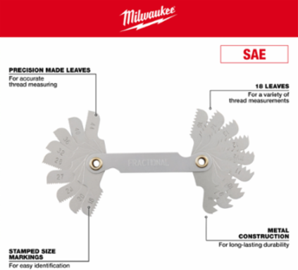 SAE Thread Gauge 8-44 TPI with Metal Construction and Compact Design