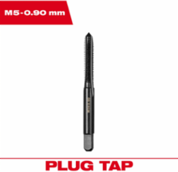 M5 x 0.90 mm High Carbon Steel Straight Flute Plug Tap, 63.5 mm Length