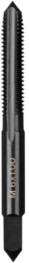 M6-1.00 mm Plug Tap, 63.5 mm Length, Black Oxide Coated, High Carbon Steel