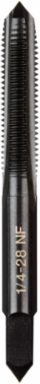 1/4 Inch-28 NF Straight Flute Plug Tap, 2.5 Inch Length, High Carbon Steel