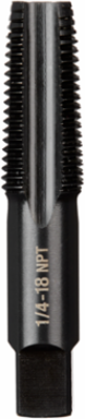 1/4 Inch NPT Straight Flute Taper Tap, High Carbon Steel, 2.5 Inch Overall Length