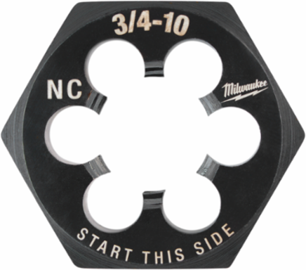 3/4"-10 NC Hex Threading Die 1-7/16 Inch, High Carbon Steel, Black Oxide