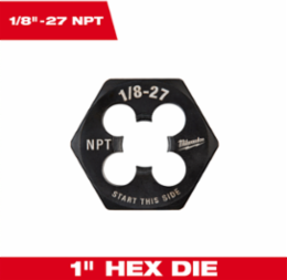 1/8 Inch NPT 1 Inch Hex Threading Die, High Carbon Steel