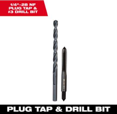 1/4 Inch-28 NF Straight Flute Plug Tap Set with 6.75 Inch Overall Length