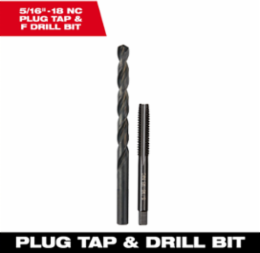 5/16 Inch-18 NC Plug Tap with 0.25 Inch Shank & Drill Bit