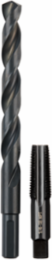 1/4 Inch NPT Plug Tap with 0.375 Inch Drill Bit, High Carbon Steel, Black Oxide