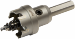 1-1/8 Inch One-Piece Carbide Hole Cutter, Carbide Tipped, 3/8 Inch Chuck Size