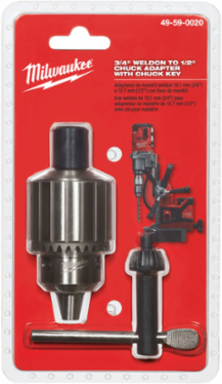 3/4 Inch Weldon to 1/2 Inch Chuck Adapter with Chuck Key, 1.05 Pounds