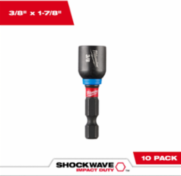 SHOCKWAVE Magnetic Nut Driver Set, 3/8 Inch x 1-7/8 Inch, 10 Pack