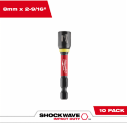 SHOCKWAVE Impact Duty 8MM Magnetic Nut Driver 2-9/16 Inch (10 Pack)