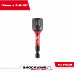 SHOCKWAVE Impact Duty 12MM Magnetic Nut Driver, 2-9/16 Inch Length, 10 Pack