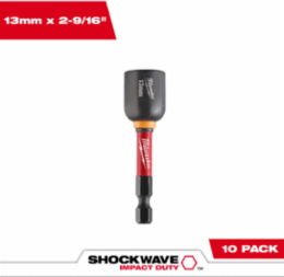 SHOCKWAVE Impact Duty 13mm Magnetic Nut Driver, 2-9/16 Inch, 10 Pack